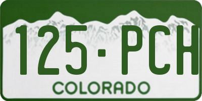 CO license plate 125PCH