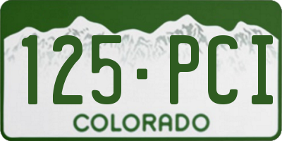 CO license plate 125PCI