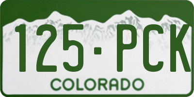 CO license plate 125PCK