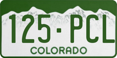 CO license plate 125PCL