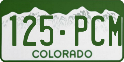 CO license plate 125PCM