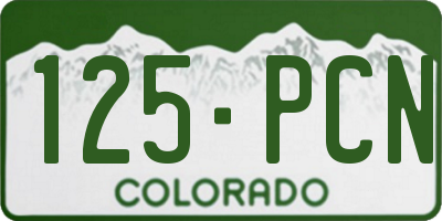 CO license plate 125PCN