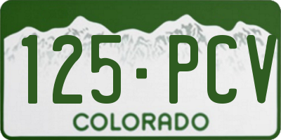 CO license plate 125PCV