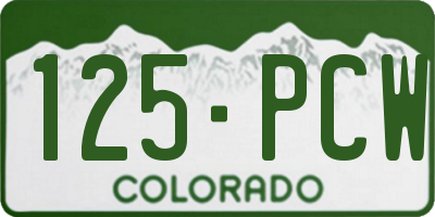 CO license plate 125PCW