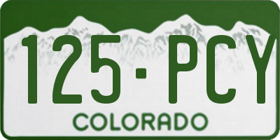 CO license plate 125PCY