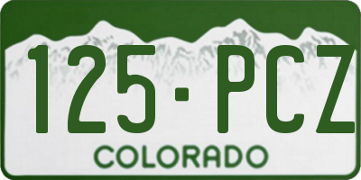 CO license plate 125PCZ
