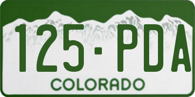 CO license plate 125PDA