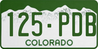 CO license plate 125PDB