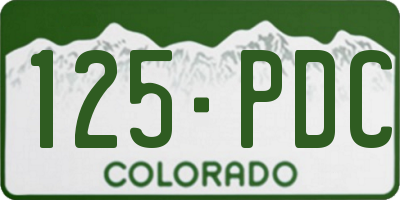 CO license plate 125PDC