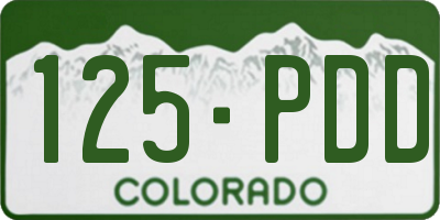 CO license plate 125PDD