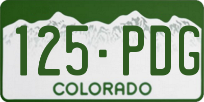 CO license plate 125PDG