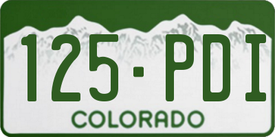 CO license plate 125PDI