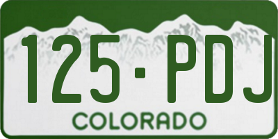 CO license plate 125PDJ