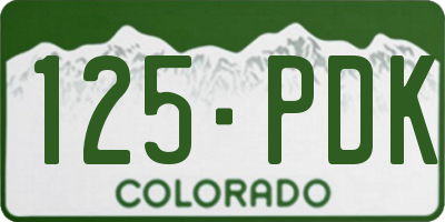 CO license plate 125PDK