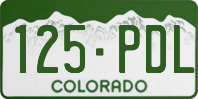 CO license plate 125PDL
