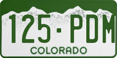 CO license plate 125PDM
