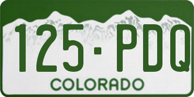 CO license plate 125PDQ
