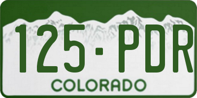CO license plate 125PDR