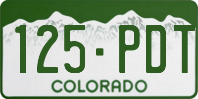CO license plate 125PDT