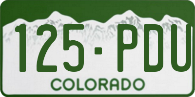 CO license plate 125PDU
