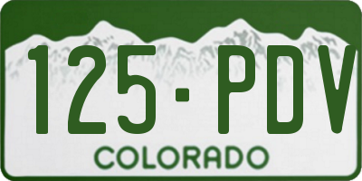 CO license plate 125PDV