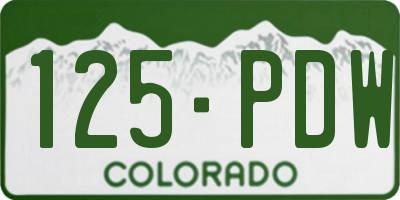 CO license plate 125PDW