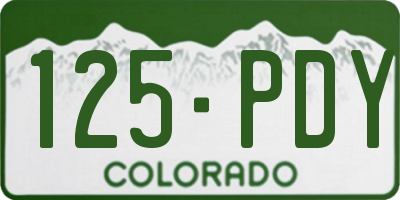 CO license plate 125PDY