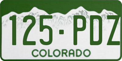 CO license plate 125PDZ