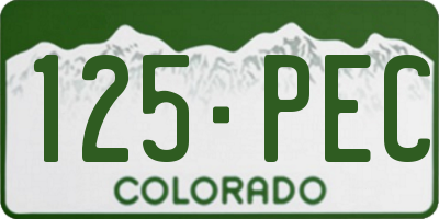 CO license plate 125PEC