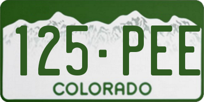 CO license plate 125PEE