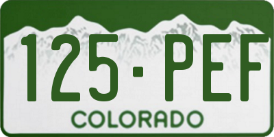 CO license plate 125PEF