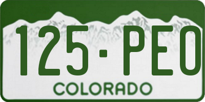 CO license plate 125PEO