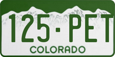CO license plate 125PET