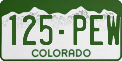 CO license plate 125PEW