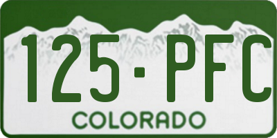 CO license plate 125PFC