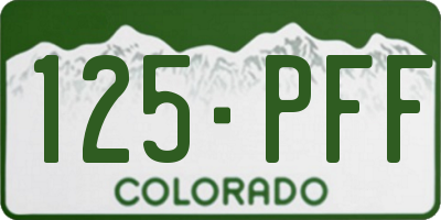 CO license plate 125PFF
