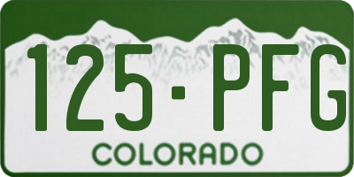 CO license plate 125PFG