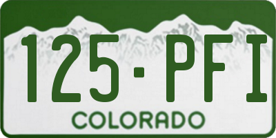 CO license plate 125PFI
