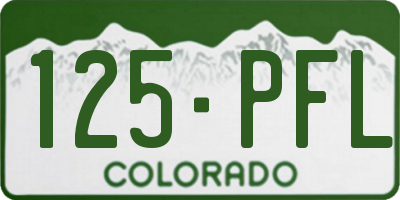 CO license plate 125PFL