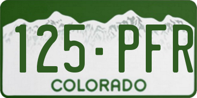 CO license plate 125PFR