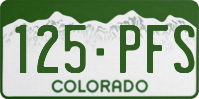 CO license plate 125PFS