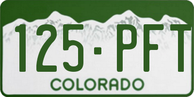 CO license plate 125PFT