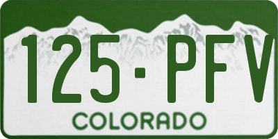 CO license plate 125PFV