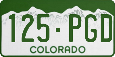CO license plate 125PGD