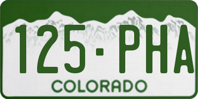 CO license plate 125PHA