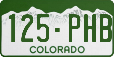 CO license plate 125PHB