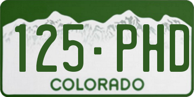 CO license plate 125PHD