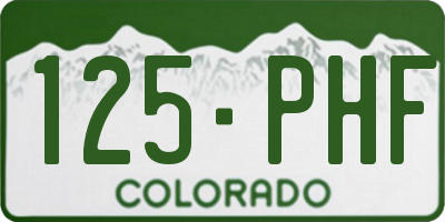 CO license plate 125PHF