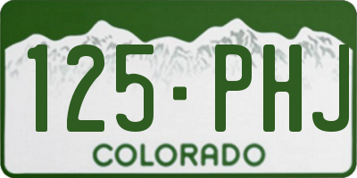 CO license plate 125PHJ