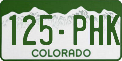 CO license plate 125PHK